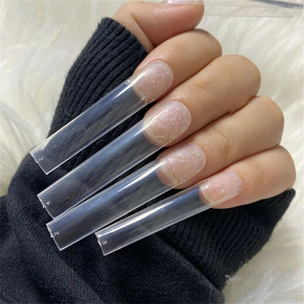 

3XL Tapered Square Clear Full Cover Nail Tips 300PCS Press On Nails - Manicure Accessories XXL Artificial Extra Long Square Nail