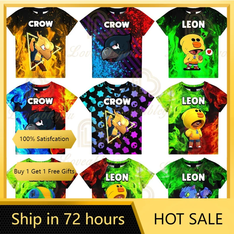 

4T - 16T Children's Summer T-shirt Sandy Max Nita Colt Bravo Leon Shark Crow T Shirt