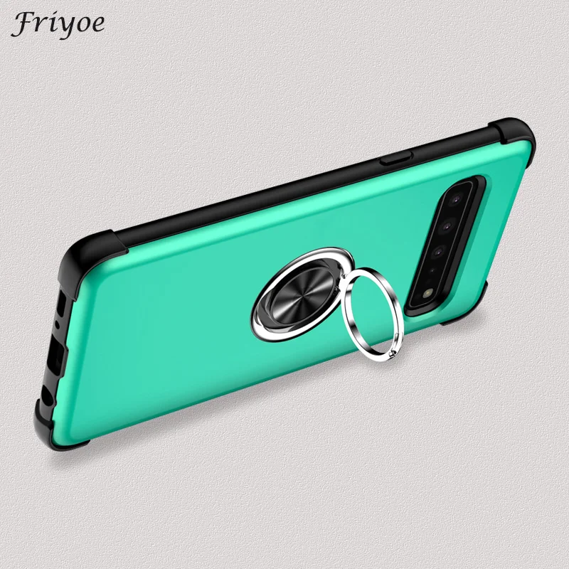 

Friyoe Shockproof Case For Samsung Galaxy S9 Plus S10 Build-in Ring Kickstand Holder Back Cover Coque