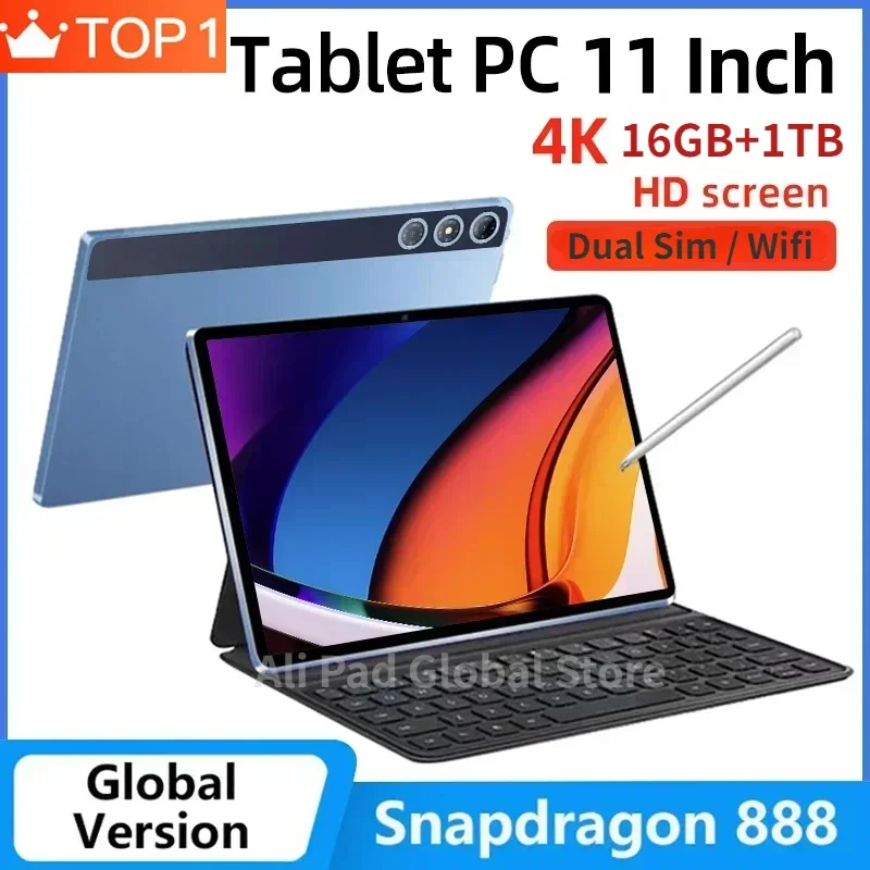 

Christmas Gift Original Global Tablet Android 13.0 Pad 6 Pro 16GB 1TB Snapdragon 888 Tablet PC 5G Dual SIM Card or WIFI HD 4K Mi