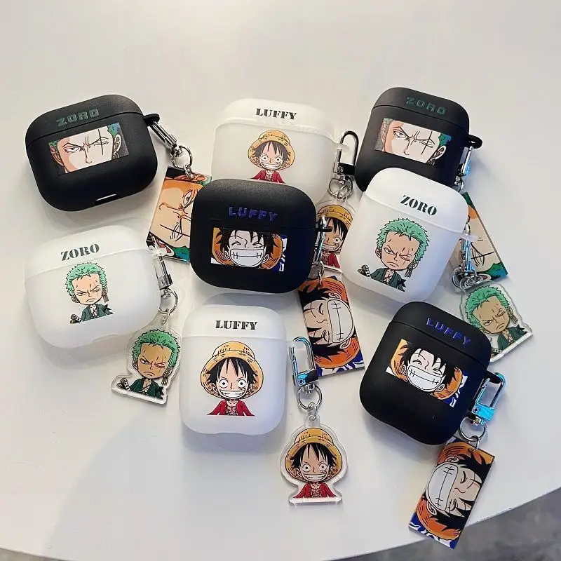 

Ones Pieces Monkeys D. Luffys Roronoas Zoros Pendant Earphones Case for Apple AirPods Air Pods 1 Pro 2 3 Cover Headphone Box
