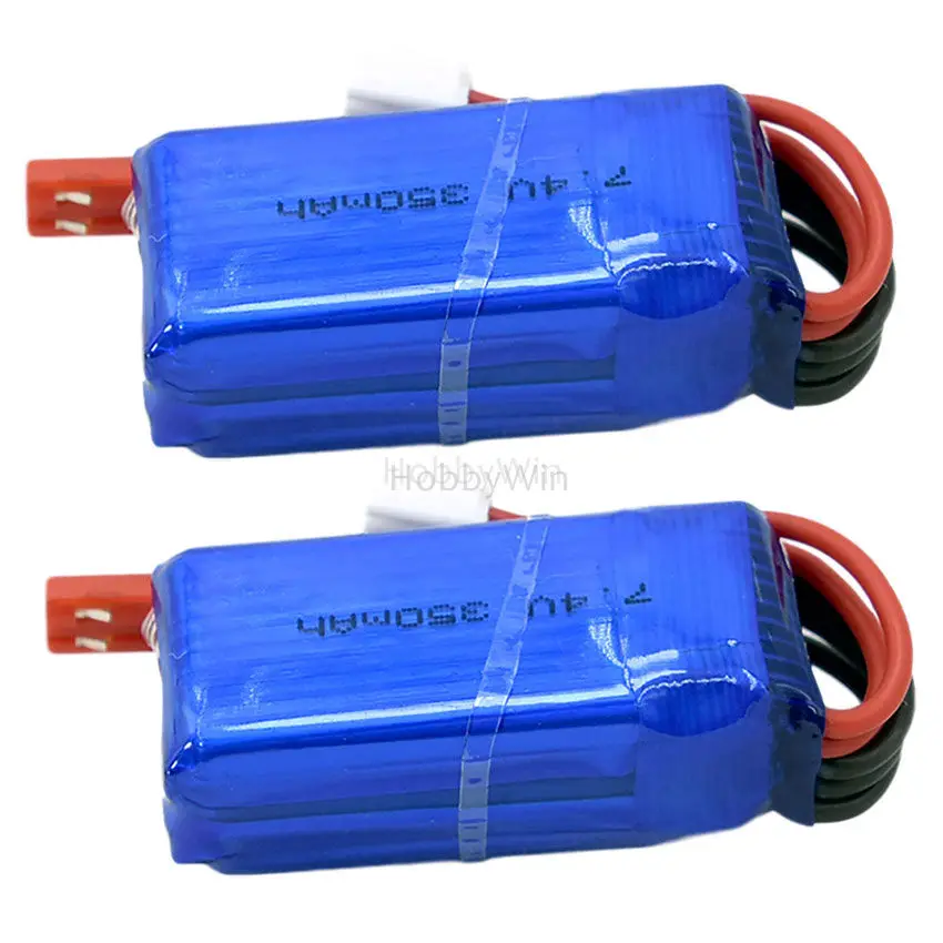 

7.4V/2S 350mAh 20C LiPo Battery JST plug 2pcs RC model plane helicopter Micro Drone Lipolymer power