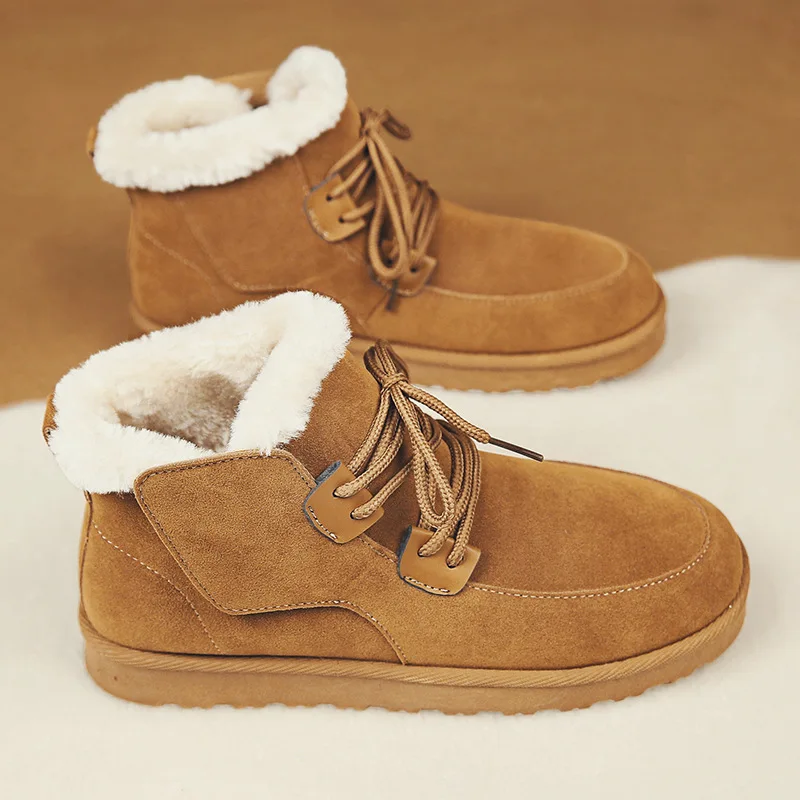 

Nice Pop Winter Snow Boots Cotton Shoes Plus Velvet Warm High-top Outdoor Boots Men Sneaker Man Lightweight Short Ankle Boots