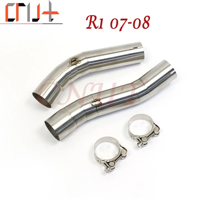 Модифицированная средняя труба выхлопной трубы мотоцикла R1 для Yamaha YZF-R1 R1 2004-2006 2007 2008 2009 2010 2011 2012 2013 2014-2019