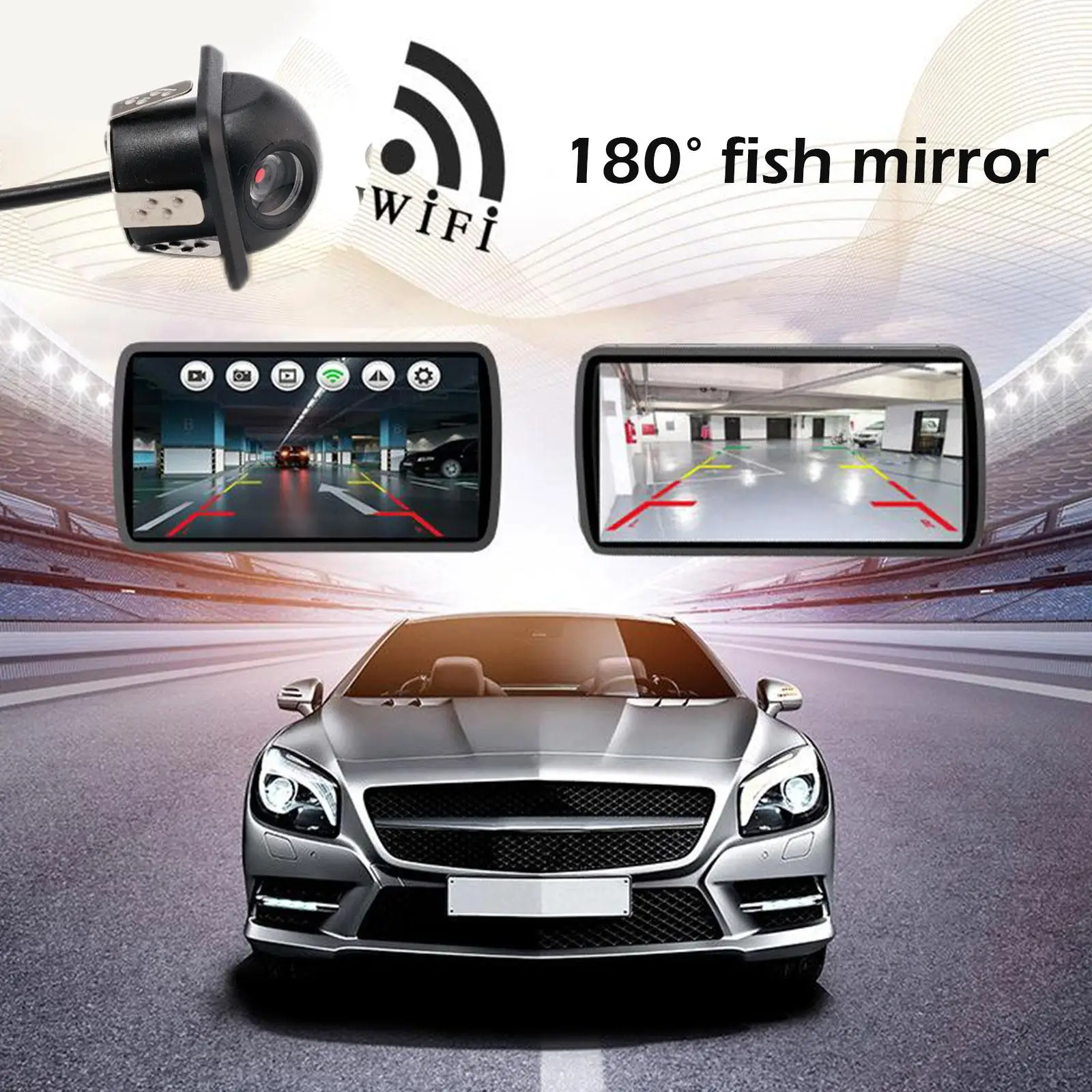 Car Rear View Camera Vision Reversing Auto Parking Monitor Waterproof  Night 170 Degree HD Video Round Back Up Camera