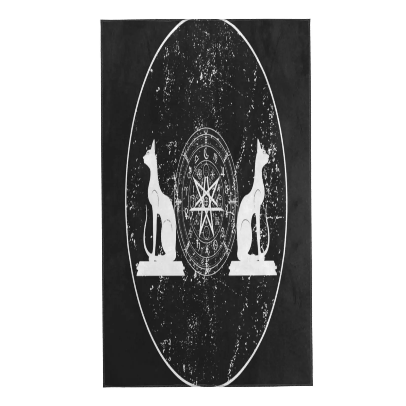 

Face Towel Earth Zodiac Wheel Year Mandala Witches Runes White Cats Black Soft Bath Hotel Spa Hand Gym Sport Towelstoalla gimnas