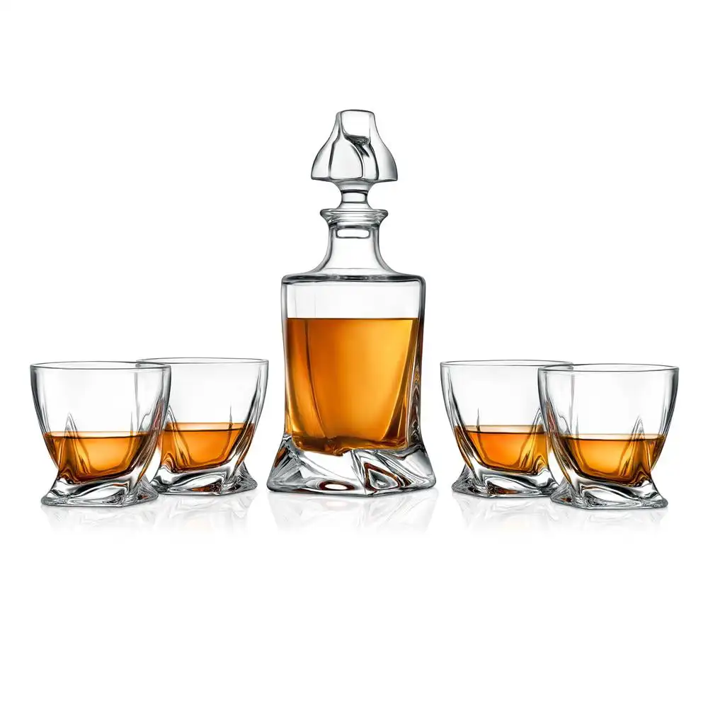 

Home Bar Whiskey Decanter, Whiskey Glass Decanter Aerator Set W/ Four 750ml Whiskey Glass