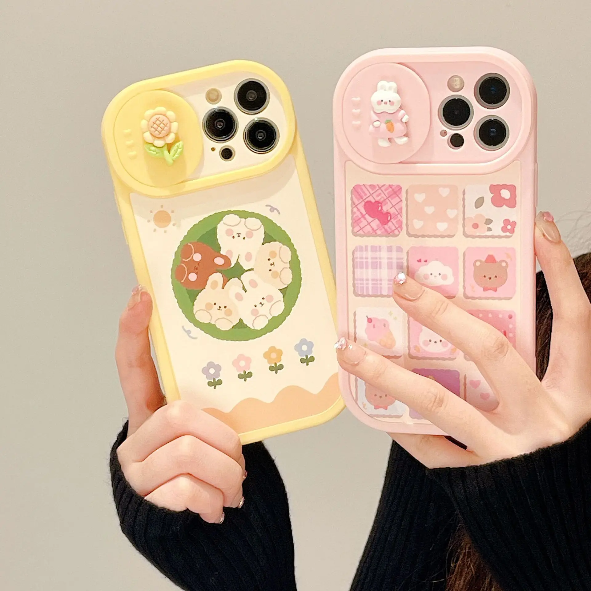 

Small animal DIY sliding window to prevent falling Phone Case For iphone 14 13 12 11 Pro Max XS X XR Fashion new products