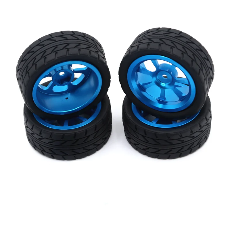 

For Wltoys 144001 144002 124016 124017 124019 124018 RC Car Parts 65mm Metal Wheel Rim + High Grip Rubber Tires Tyres