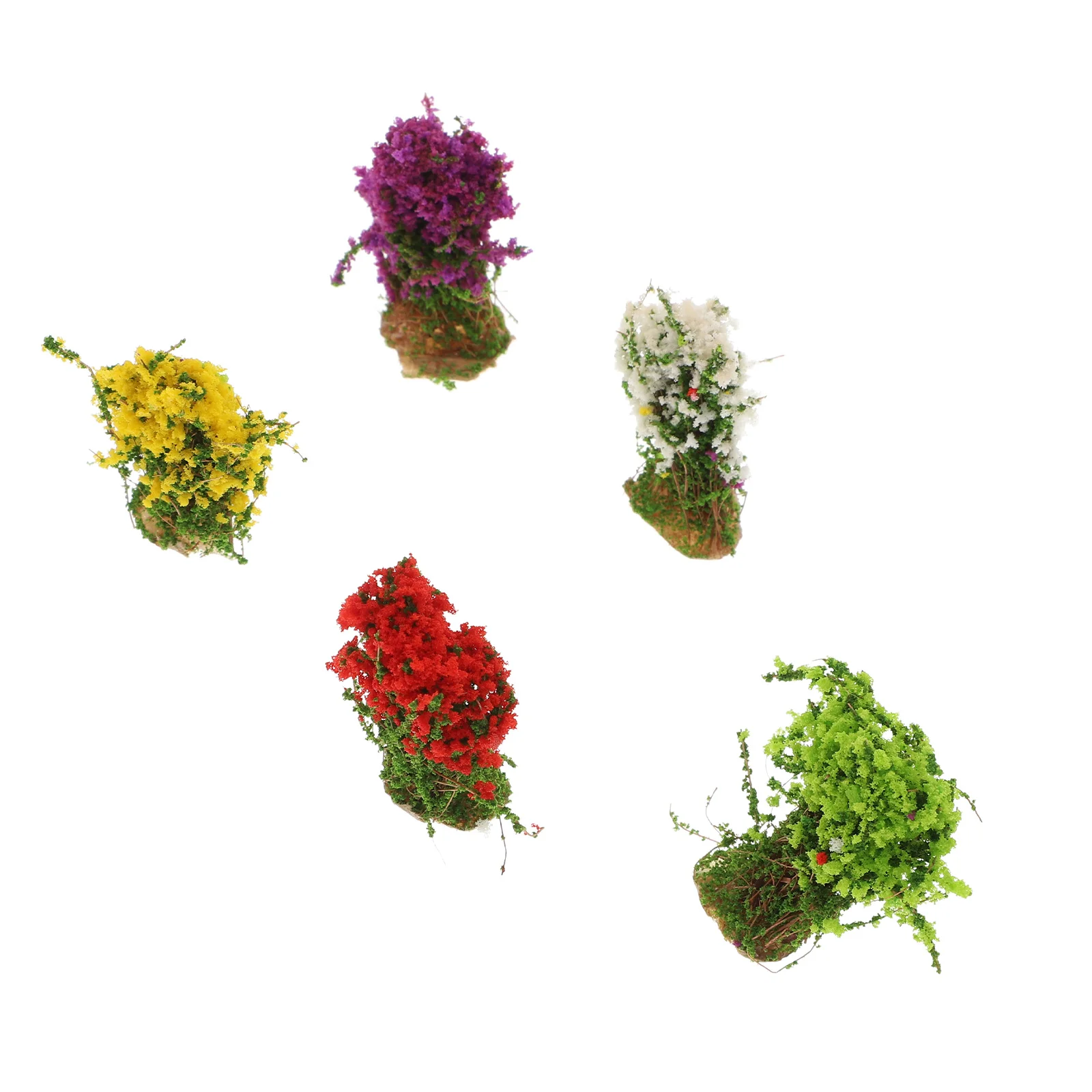 

5 PCS Diorama Shrubs Winter Glass Decor Flower Tufts Miniature Sand Tray Miniatures Grass Shed Train Miniature Shrubs