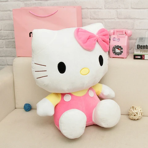 Плюшевая игрушка Hello Kitty, плюшевая кукла Sanrio, плюшевые животные, милые мягкие искусственные животные, домашний декор, детский подарок на день рождения