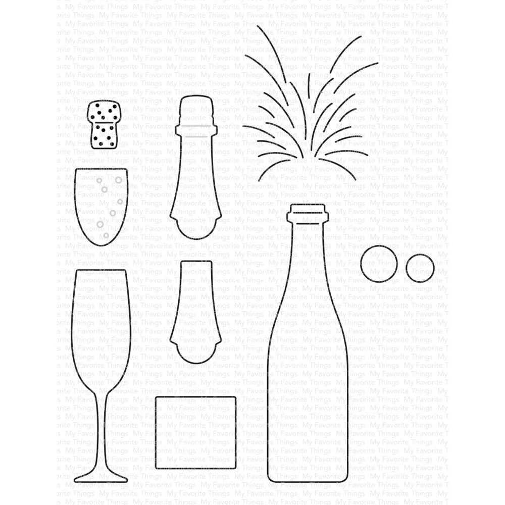 

Pop The Champagne Dies Metal Cutting Dies Stencils For DIY Scrapbooking Decorative Embossing Handcraft Die Cutting Template