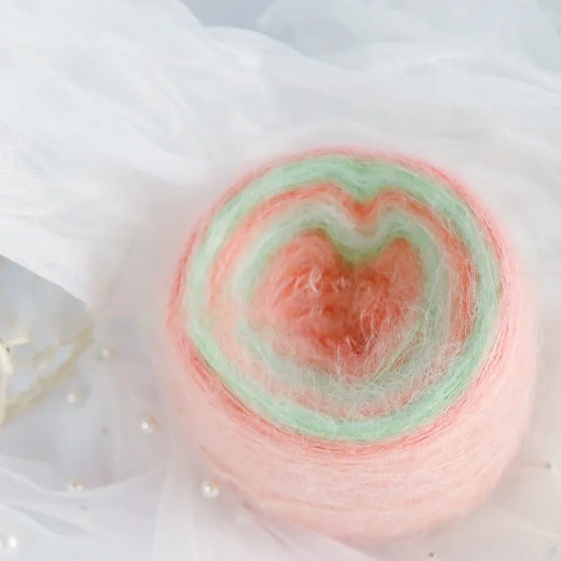 Мохеровая пряжа с градиентом, 50 г, нить для вязания «сделай сам», пряжа ручной работы, тонкая нить, цвет мечты, вязаный шарф, ручная Смешанная нить, шерстяной шар