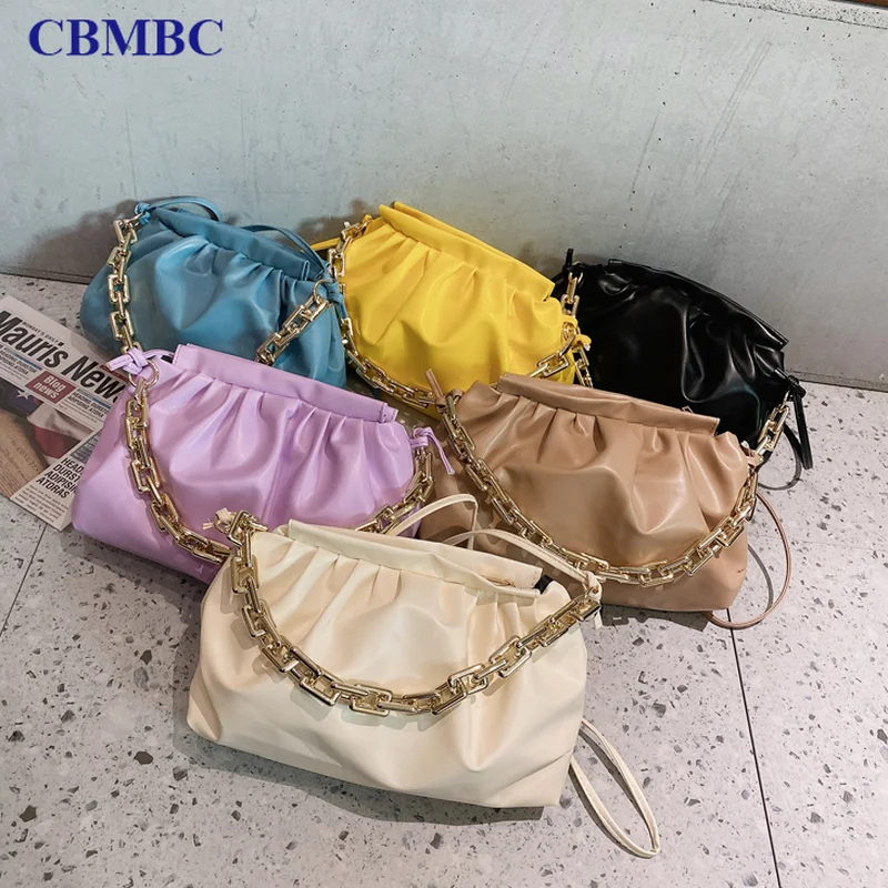 

Женская сумка в форме облака, мягкая кожаная сумка на одно плечо, женская сумка через плечо и кошелек 2022, роскошные повседневные клатчи, дизайнерская сумка