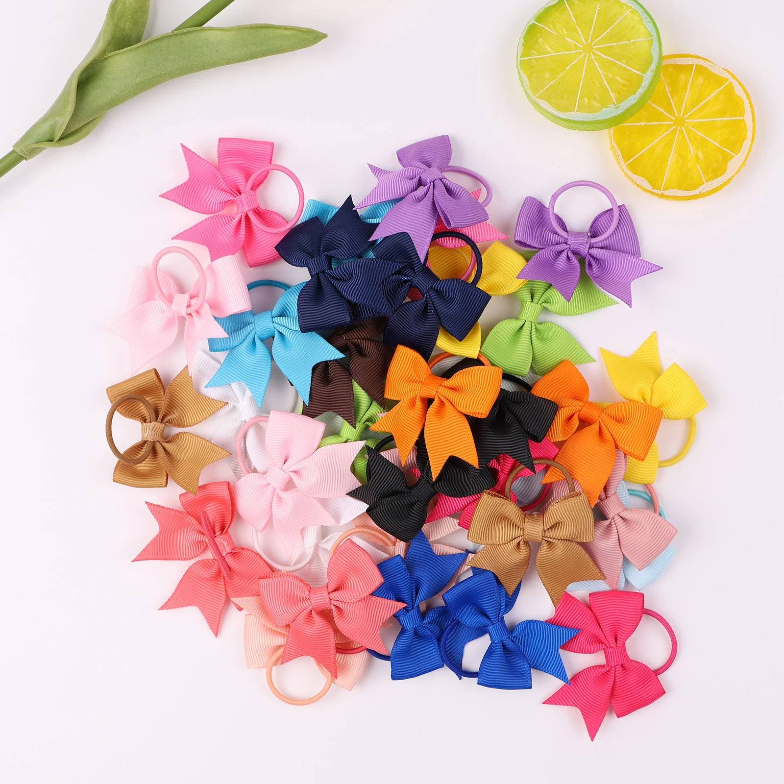 

Wholesale 10pcs/lot Solid Color Bows Hair Scrunchies For Kids Girls 2Inches Grosgrain Ribbon Hairbands Headwear Hair Accessories