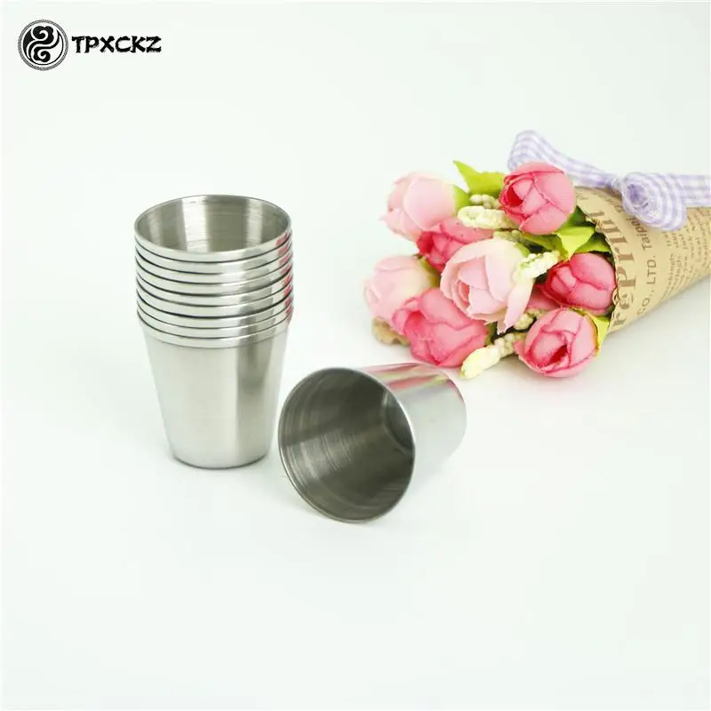 

10pcs Portable Stainless Steel Wine Drinking Shot Glasses Barware Cup 30ml