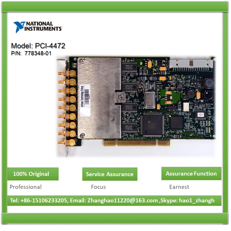

NI PCI-4472 778348-01 24-Bit 8-Channel Dynamic Signal Acquisition Module