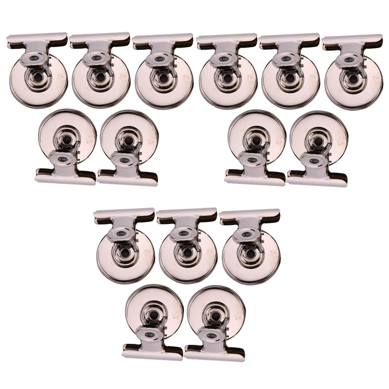 

15Pcs 3Cm Magnetic Clip Magnet Refrigerator Wall Memo Note Message Holder Silver