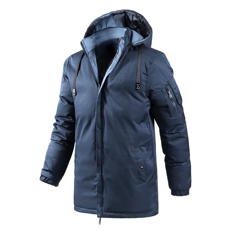 Cotton Padded Clothes for Men Europe and America Winter Medium Length Double-sided Warm Coat Casual and Fashionable