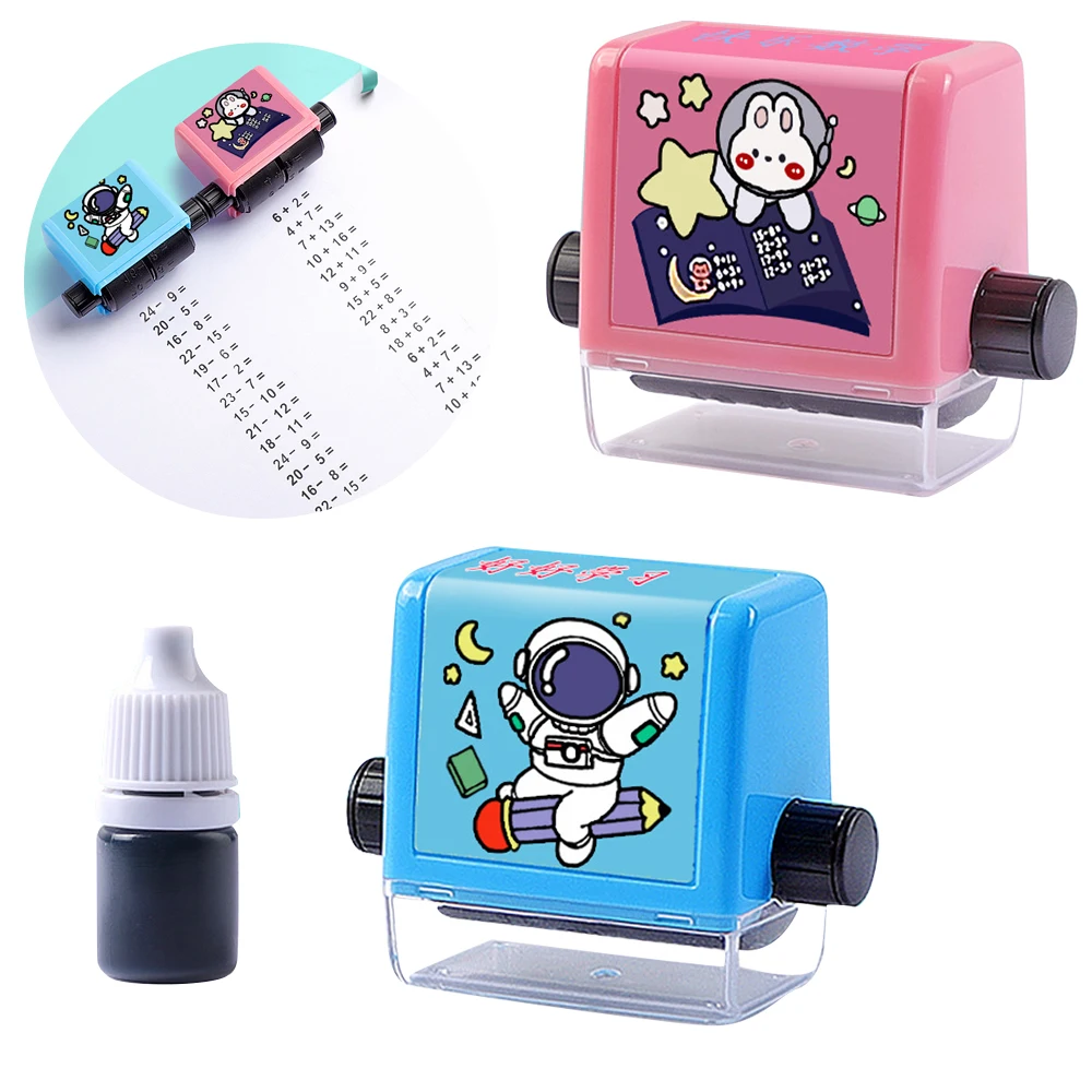 

1Pc Addition and Subtraction Teaching Seal Students Within 100 Addition and Subtraction Practice Questions Rolling Seal