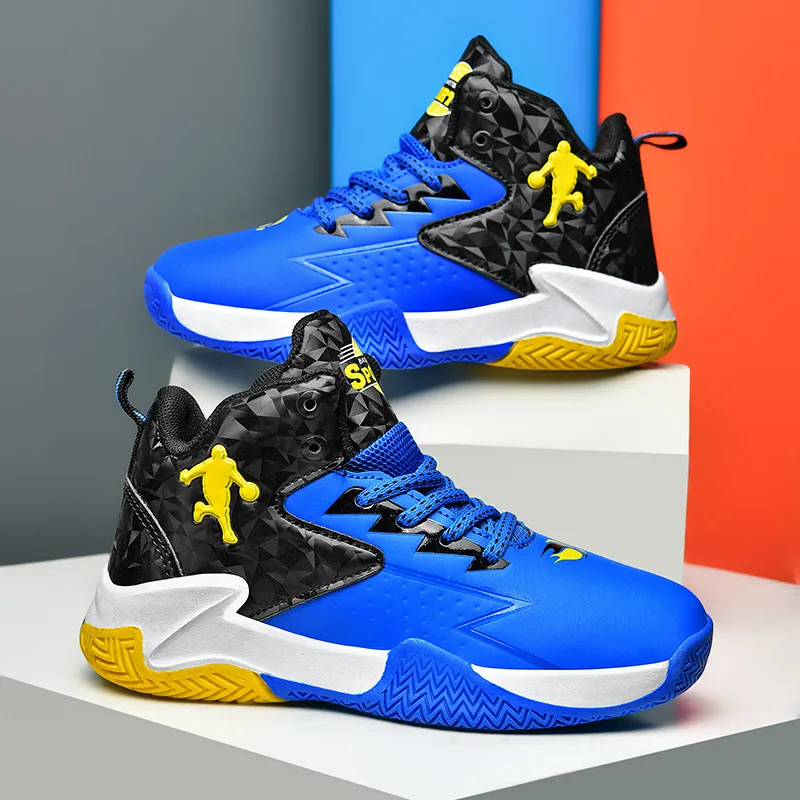 Hot Sale Professional Basketball Sneakers for Children Comfort Platform High-top Sneakers Kids Trainers Basketball Sports Shoes