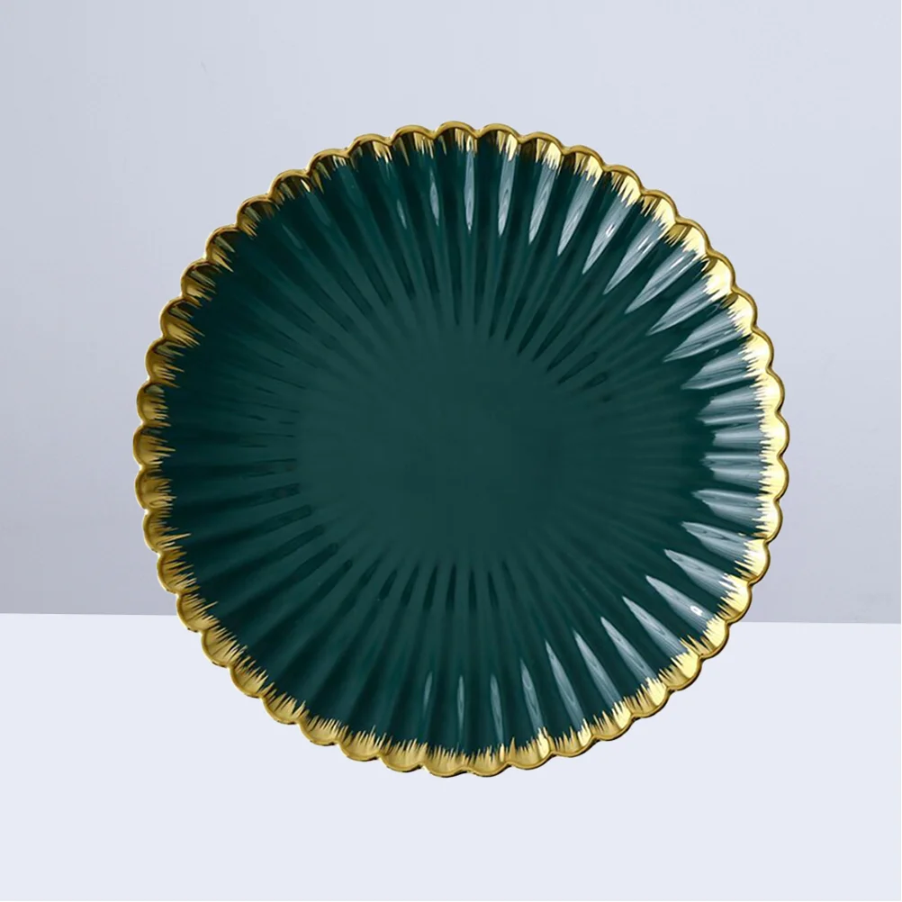 

26 .5x26.5x3cm Norse Decor Serving Plate Salad Pallet Board Ceramic Plates Set Round Serving Tray