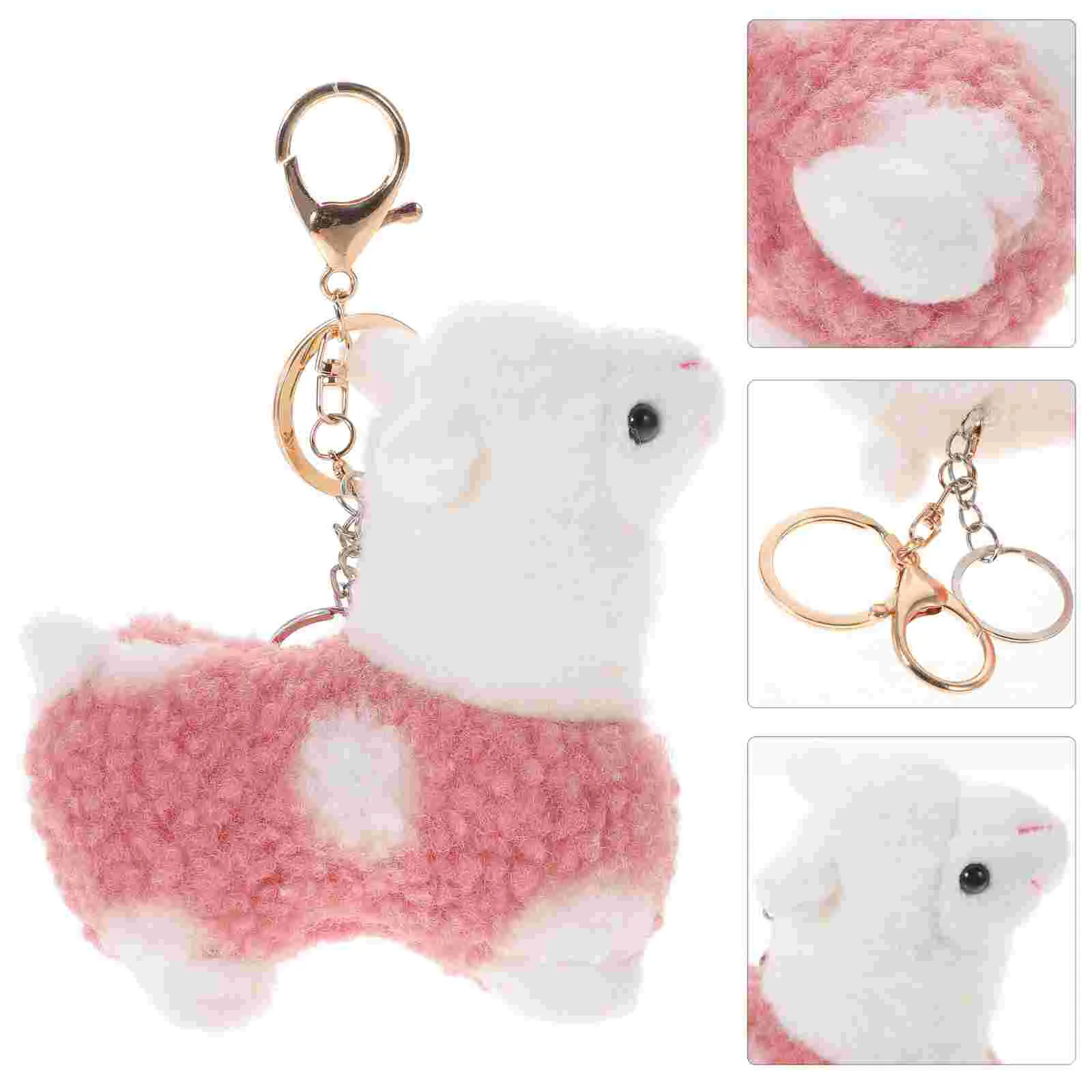 

Alpaca Keychain Plush Animal Stuffed Key Toy Llama Chain Pendant Decor Hanging Keychains Charm Toys Holder Purse Decorative Ring