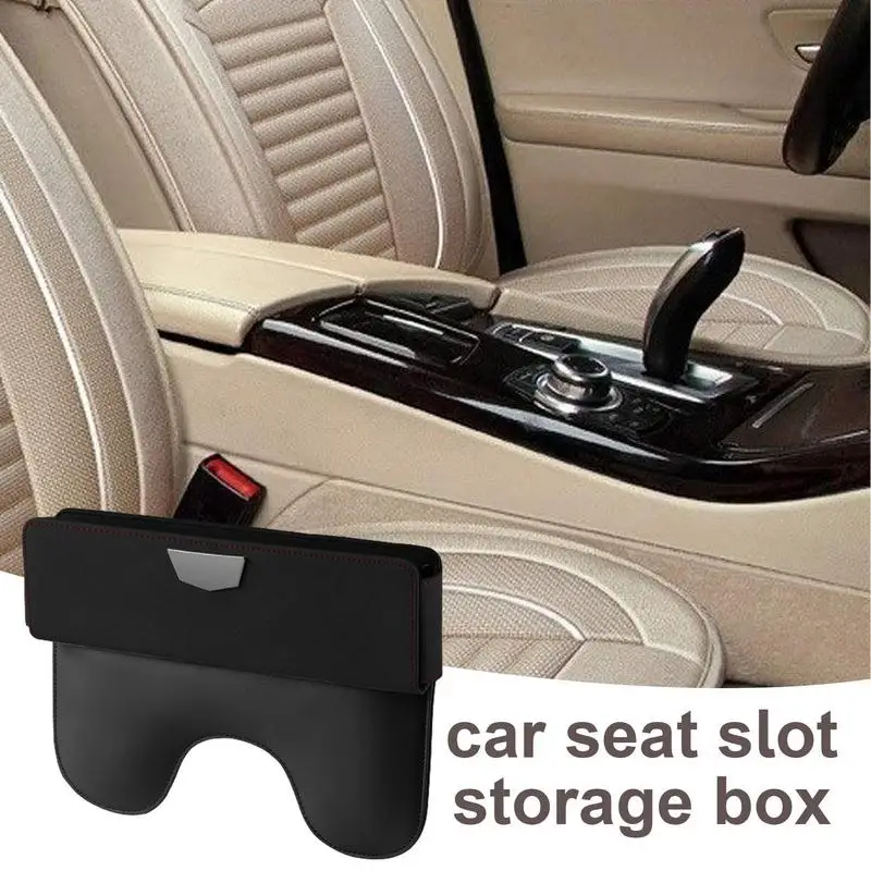

Car Seat Crevice Gap Filler Storage Box With PU Leather Cover Stylish Car Seat Gap Storage Box Easy To Install Design For Cars