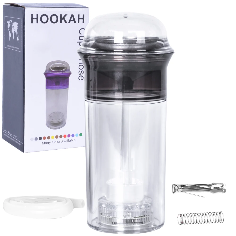 

Acrylic Car Hookah Set Portable Shisha Cup with Led Light Charcoal Clip Stainless Bowl Hose Sheesha Chicha Narguile Accessories