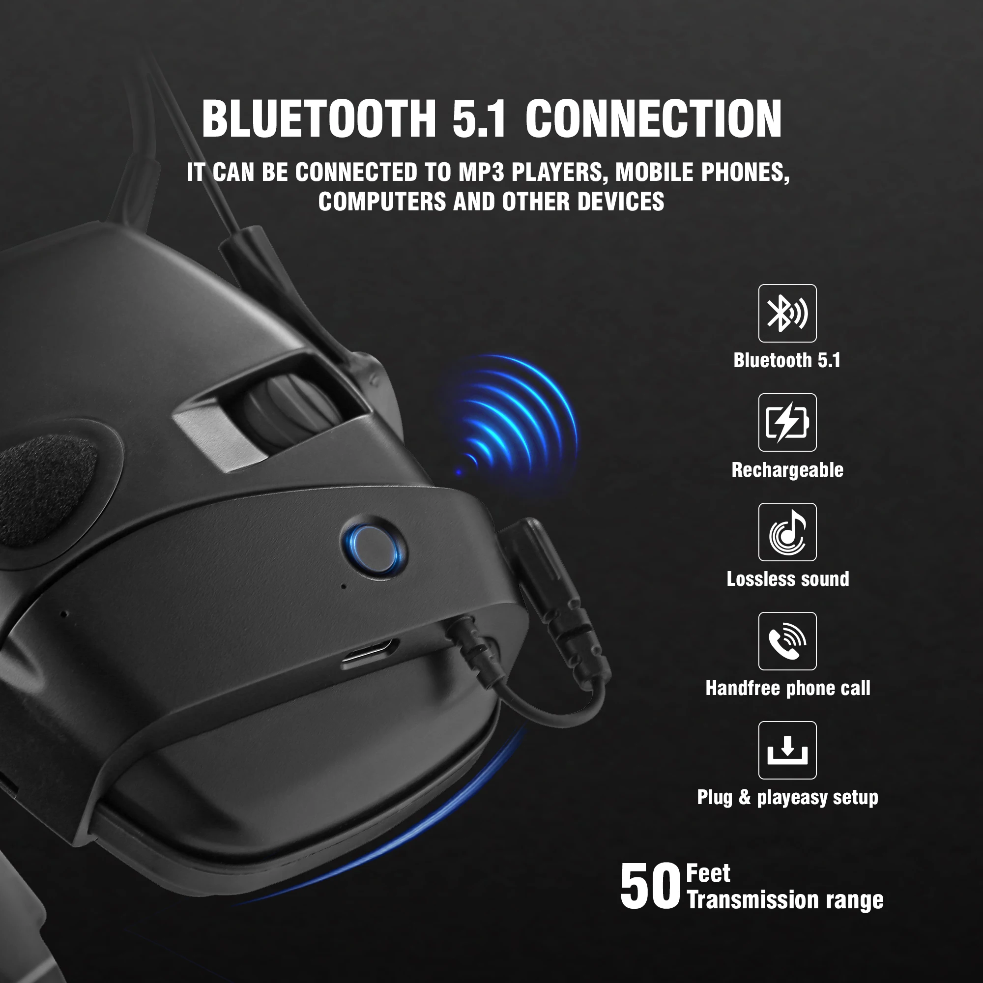 Фото Аудиоадаптер HL Bluetooth для тактических наушников Honeywell обновляет электронную защиту слуха к беспроводному устройству №4