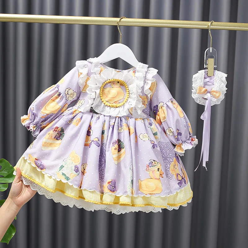 

Little Girls Spanish Lolita Dresses Children Boutique Spain Ball Gown Infant Princess Vestidos Toddler Girl Birthday Party Dress