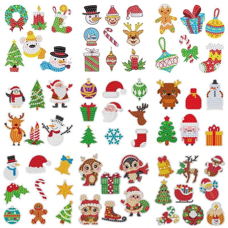 

Christmas Diamond Sticker 5D DIY Diamond Painting Stickers Christmas Art Diamond Stickers For Kids Adults DIY Christmas Painting