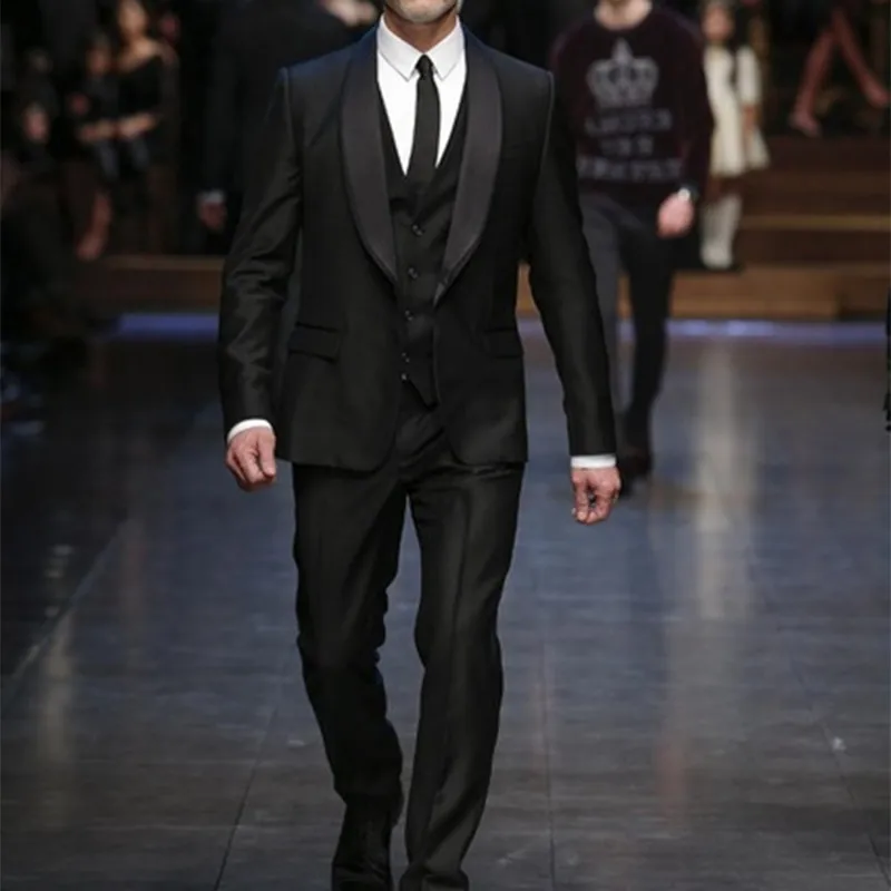 

New Arrival Shawl Collar Celebrity Party Tuxedos suit For Men 2021 Custom Made Men's Wedding Prom Suits (Jacket+Pants+Vest)