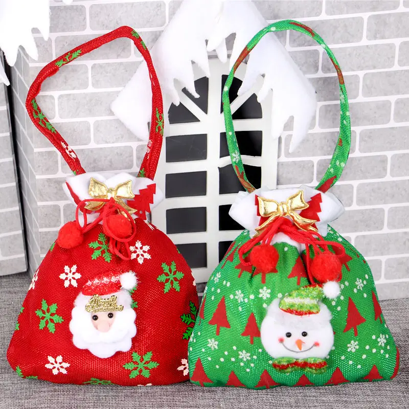 

Christmas Gift Bag Candy Bag Decoration Christmas Stockings Children Old Man Snowman Portable Gift Bag Small Gift