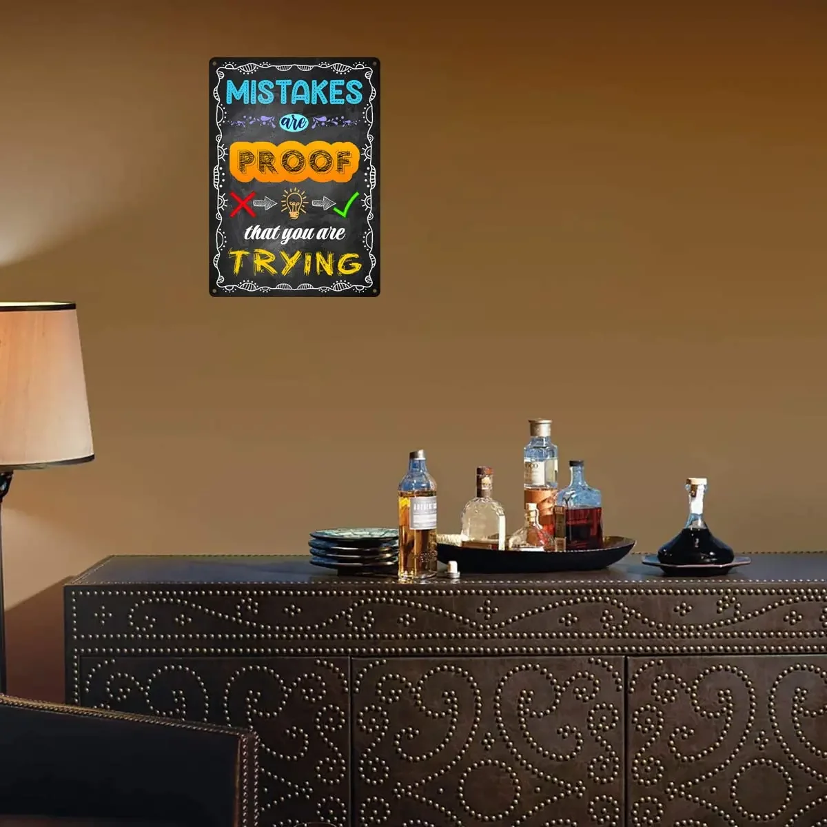 XBGJMY Вдохновляющие металлические жестяные вывески с ошибками которые вы пытаются