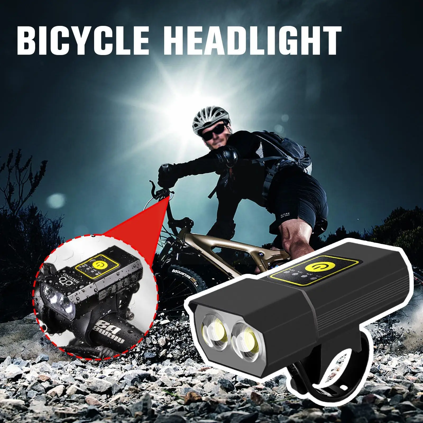 

MTB Bike Light Bicycle Light Front Back Rear Taillight Rechargeable Flashlight USB Cycling Light Accessories Warning Safety N4L5