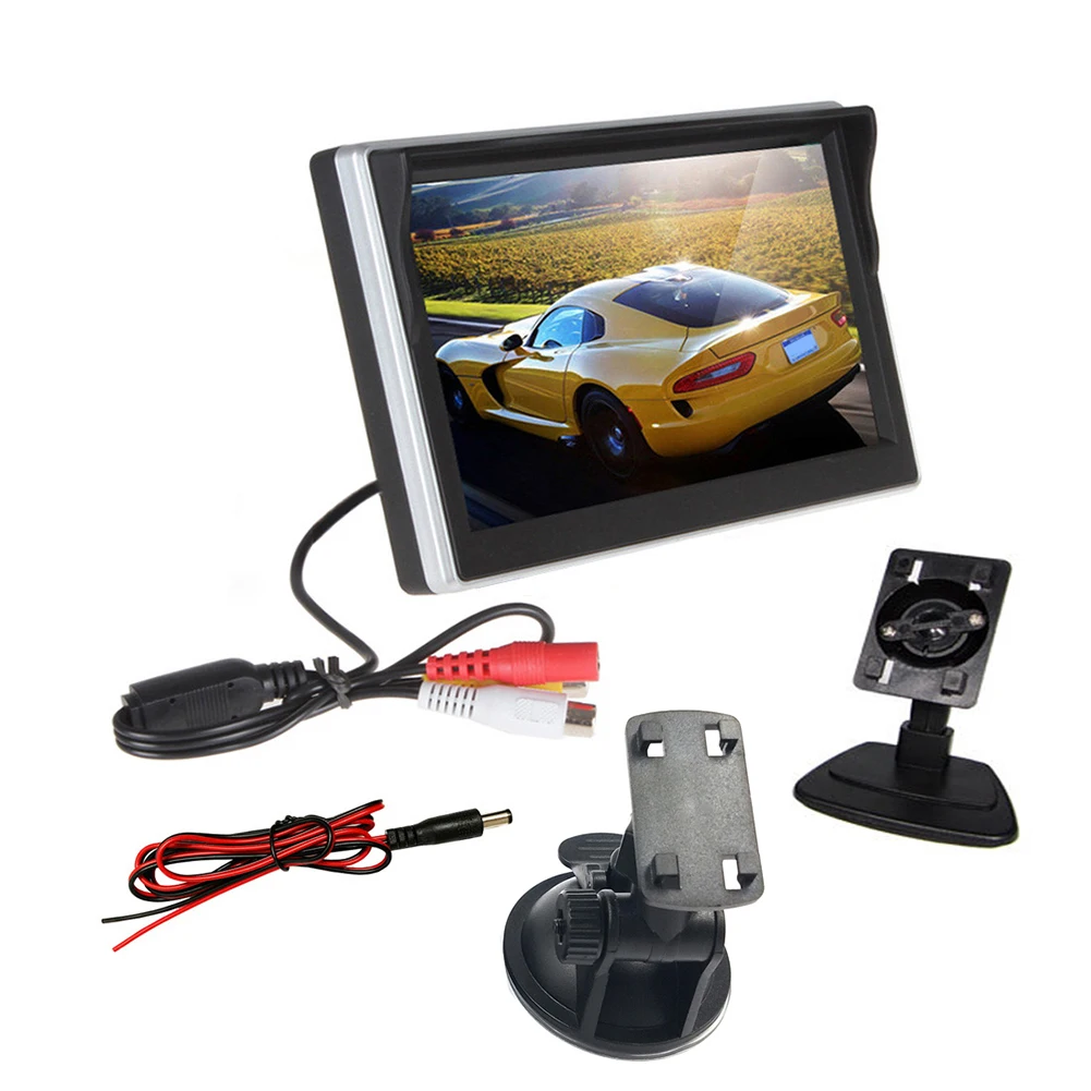 

Universal 5in Car Parking Rear View Display with Mobile Bracket TFT LCD HD Security Monitor Car Video Surveillance Device