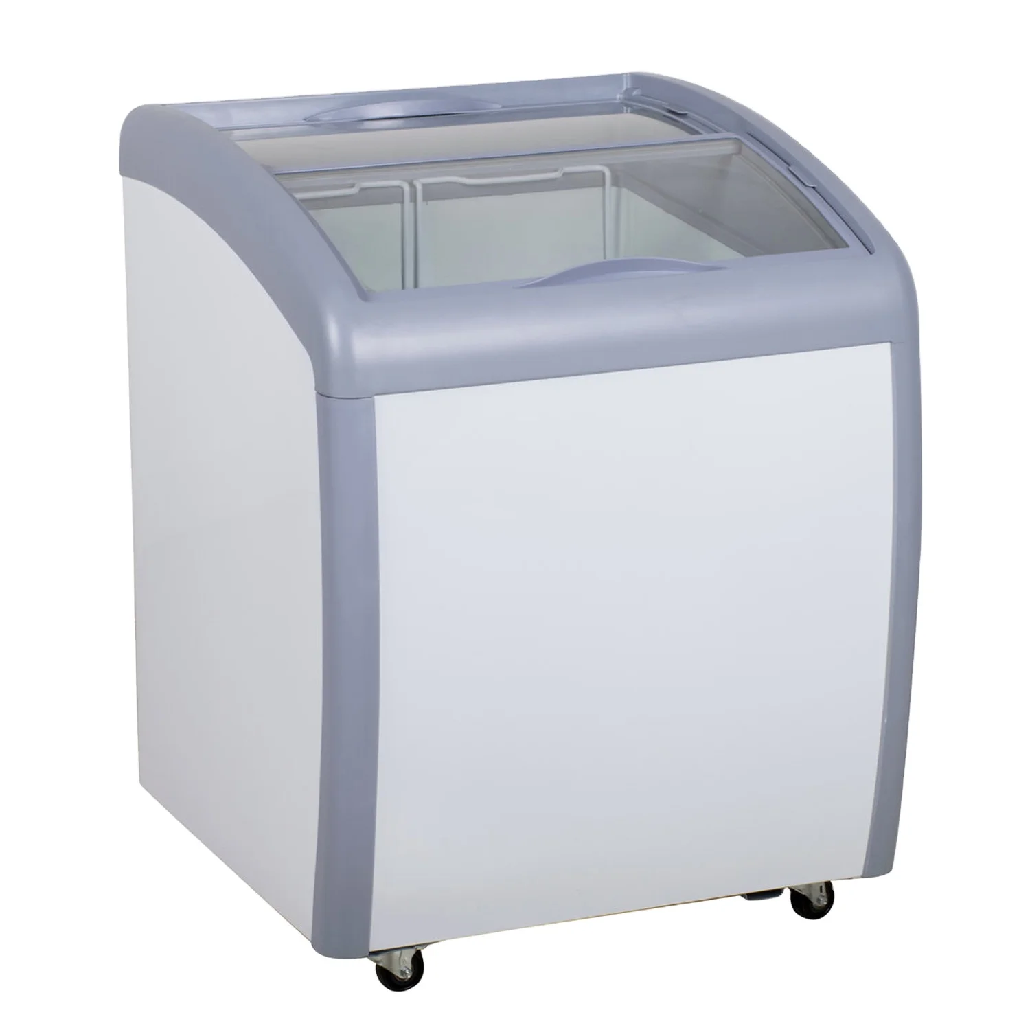 Smad 160L Горизонтальная изогнутая стеклянная дверь Мороженое Супермаркет Витрина