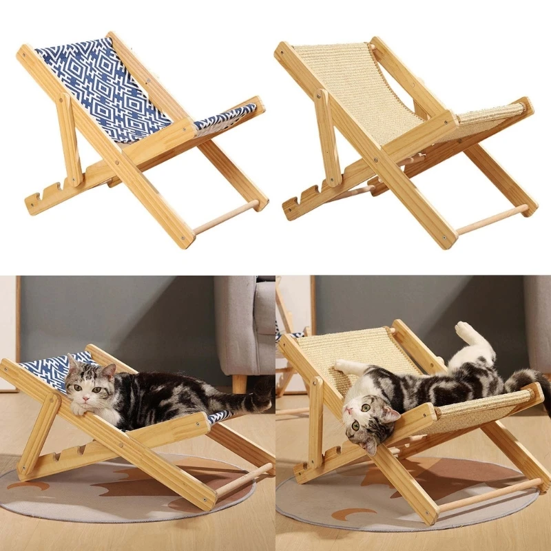 

Pet Cat Scratch Deck Chair Sisal Cat Furniture Grinding Protect Furniture Scratching Pad for Indoor Cat Gift