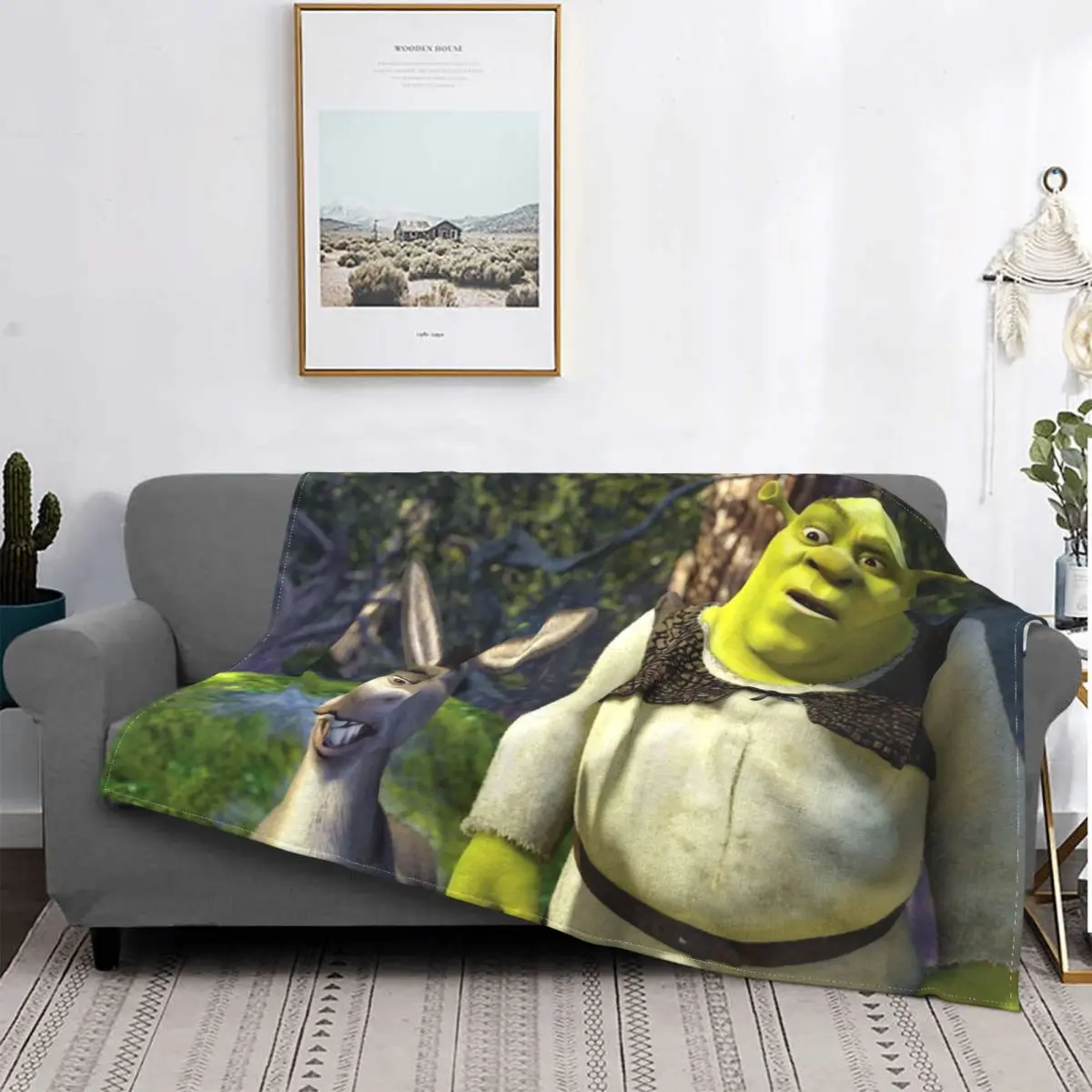 

Shrek Princess Fiona Romance Movie Blankets Coral Fleece Plush Decoration Bedroom Bedding Couch Bedspread