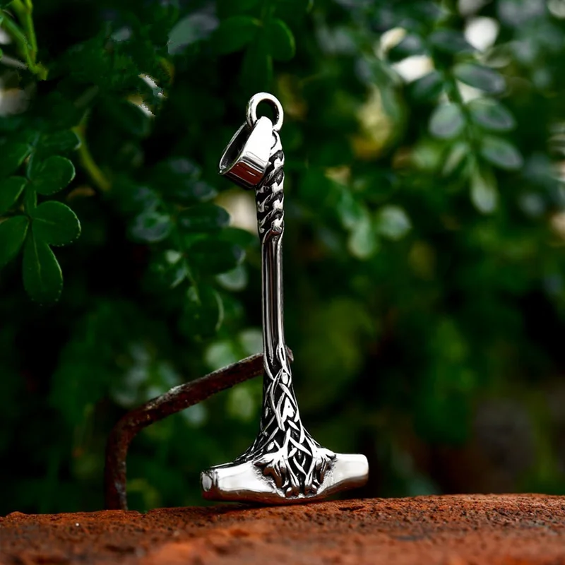 

Nordic Viking Celtic knot Hammer Stainless Steel Men Women Necklaces Pendants Chain Punk Trendy Fashion Jewelry Gift Wholesale