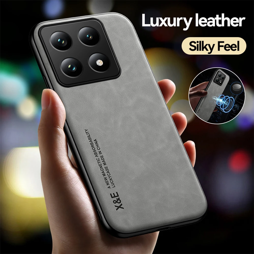 Магнитный кожаный чехол для Xiaomi 14T Pro 2024 6 67 дюйма Skin Feel Phone Shell Mi 14 T 14Tpro Xiaomi14T Mi14T Xiami