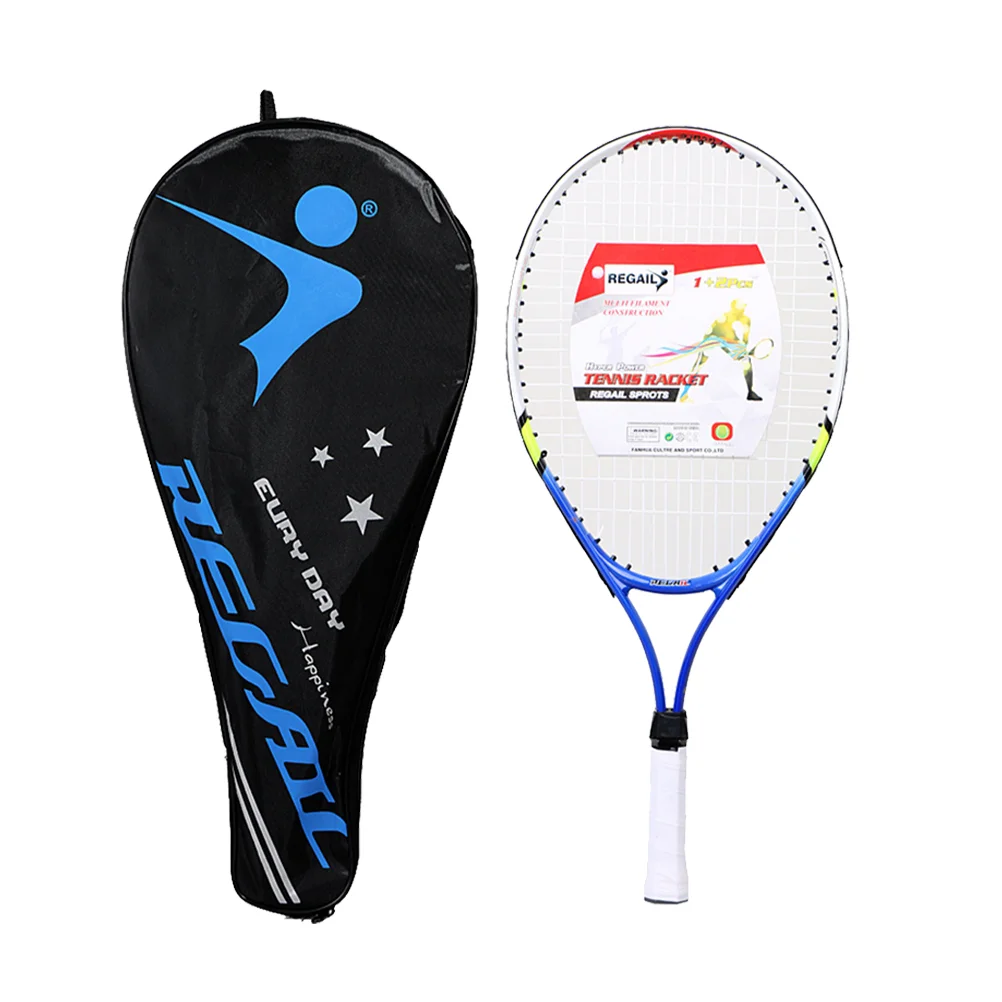 

1 Set Alloy Tennis Racket with Bag Parent-Child Sports Game Toys for Children Teenagers Playing Game Outdoor (Blue)