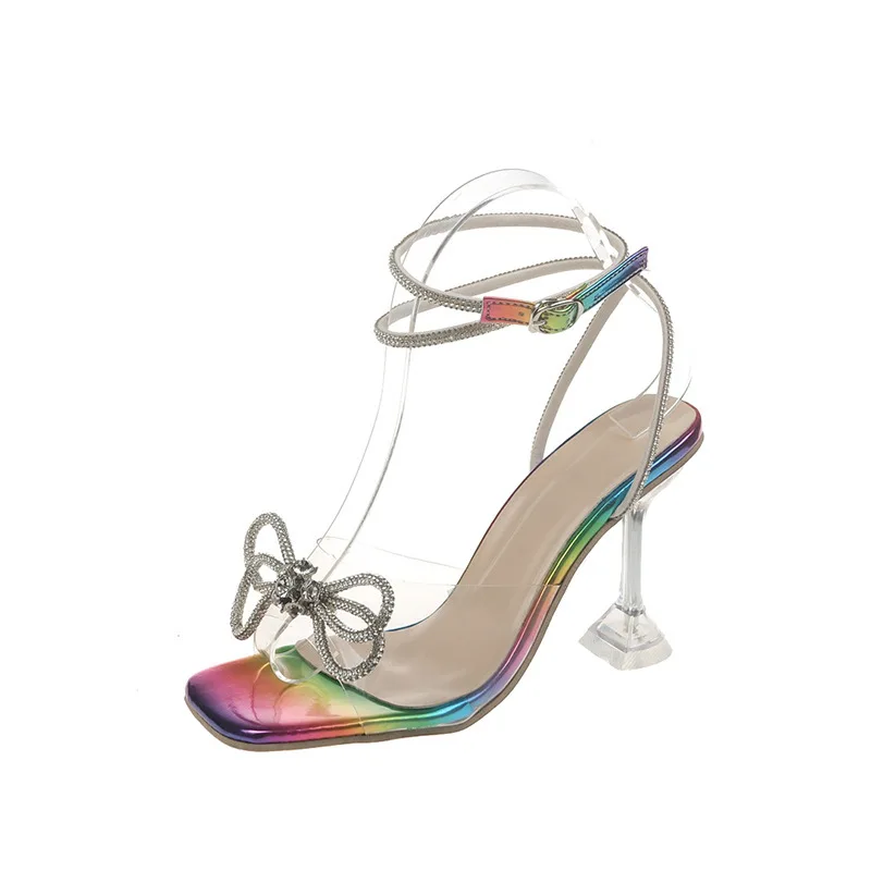 

Women Gladiator Sandals Shoes Sexy White String Bead High Heels Sandals Summer Party Dress Shoes Buckles Pumps Size 35-42