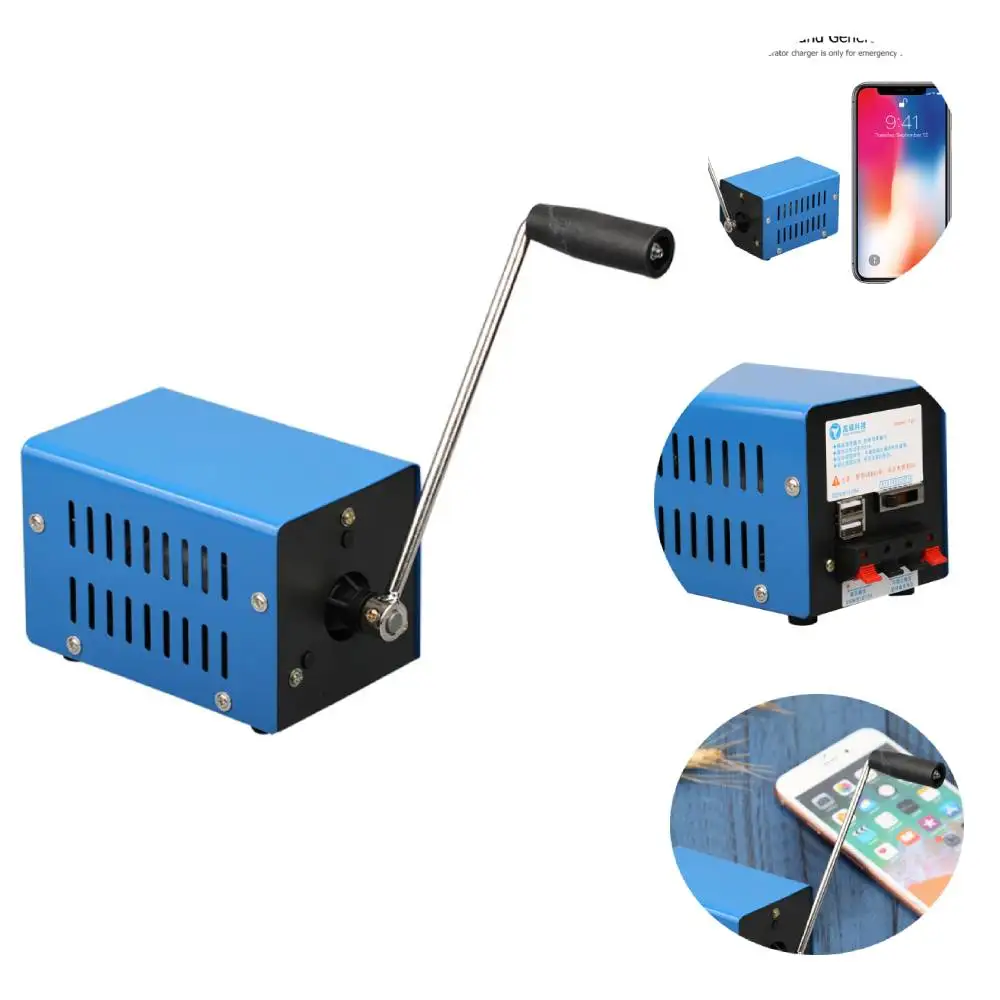 

Портативное зарядное устройство с высокой мощностью 20 Вт, экстренный динамотор с ручным механизмом, зарядка через USB, генератор с ручным мех...