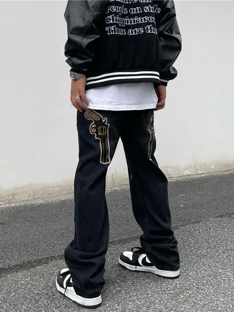 Y2K Retro Jeans Men's Loose Full -match Wide -legged New Men's Pants Straight Jeans Boyfriend Style Jeans Streetwear Men Denim