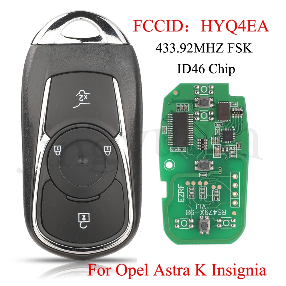 Jingyuqin 433 92 МГц HYQ4EA дистанционный умный Автомобильный ключ для Buick Opel Astra K Insignia 2016-2022