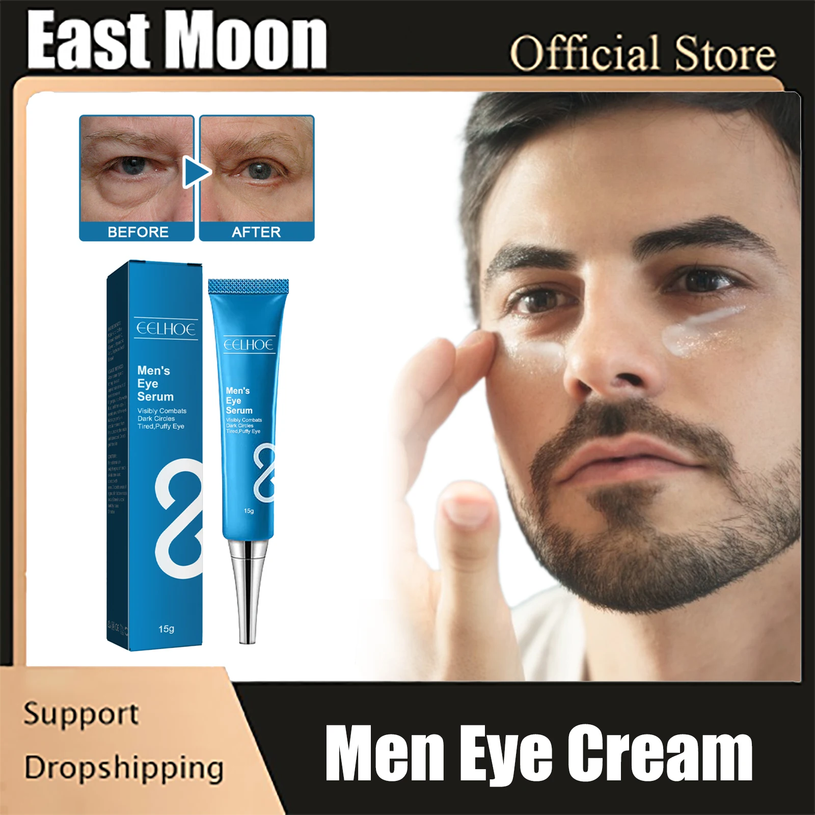 Anti Wrinkle Eye Cream Improves Repairing Dark Circle Remove Puffiness Eye Bag Fade Fine Line Tighten Men Anti Aging Eye Serum