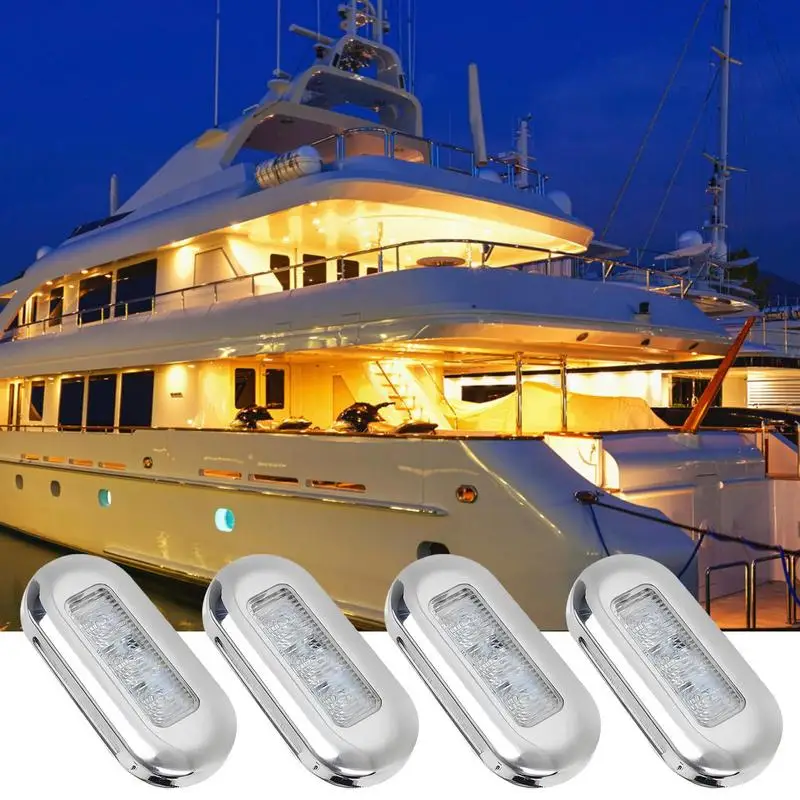 

Marine Boat Courtesy Light Waterproof LED Boat Lights 12v 3LED Stainless Steel Frame Light Boat Interior Stern Transom Light