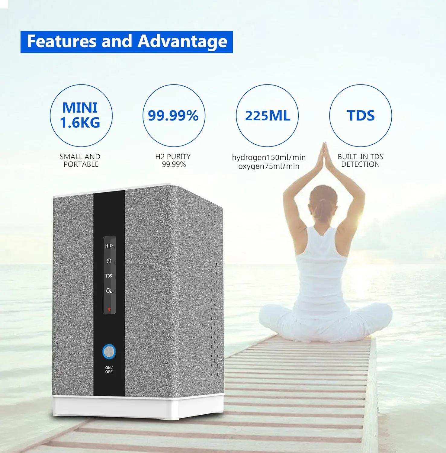 Alkadrop Водородная вода H2 Ингаляционная машина 150 мл/мин 99 99% Высокая чистота Низкий